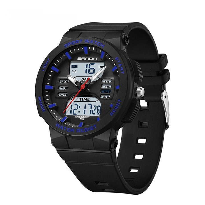 Dual Display Multifunctional Luminous Waterproof Electronic Watch