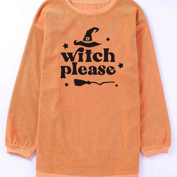 WITCH PLEASE Graphic Dropped Shoulder Sweatshirt