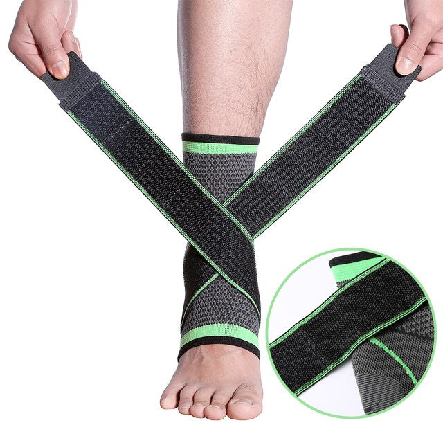 3D Sport Ankle Brace Protector Compression Ankle Support Pad Elastic Nylon Strap Brace for Football Basketball