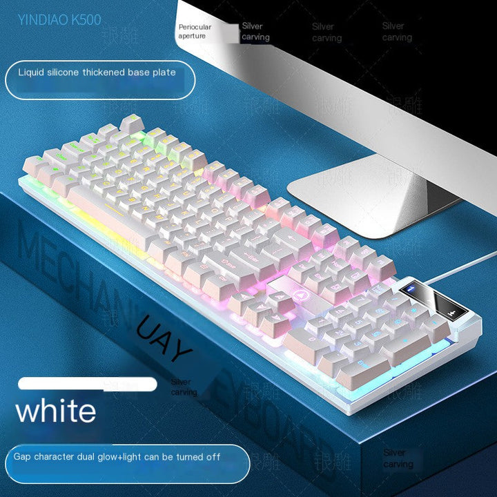 Silver carving K500 game wired keyboard color matching luminous manipulator feel desktop computer accessories