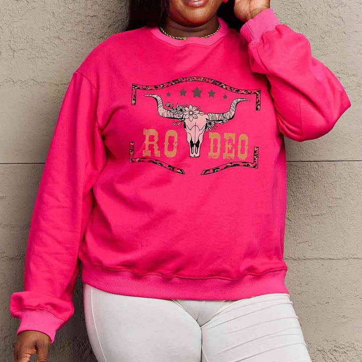 Simply Love Simply Love Full Size Round Neck Dropped Shoulder RODEO Graphic Sweatshirt