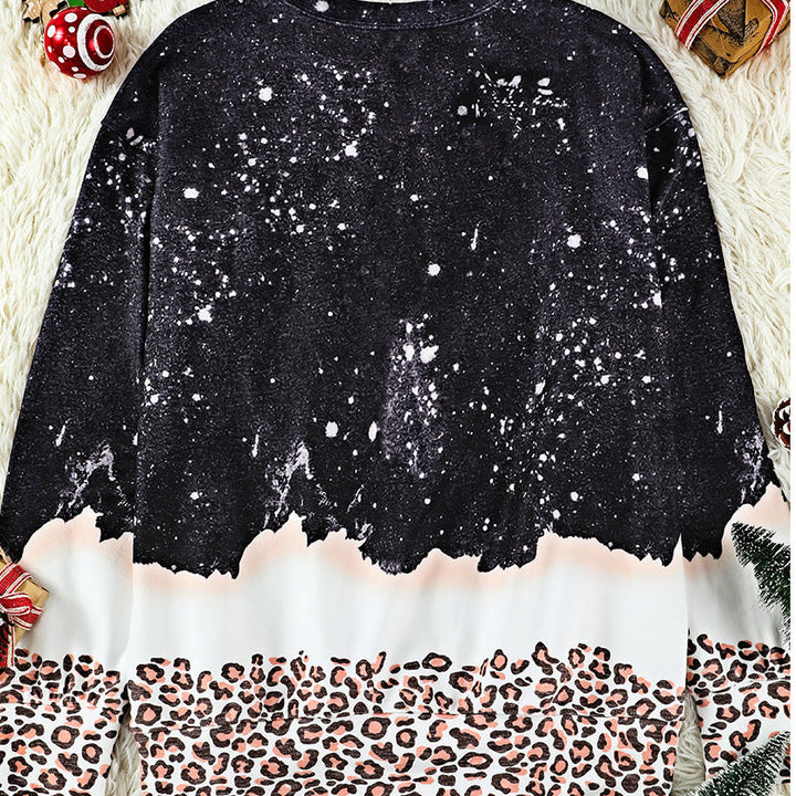 CHRISTMAS Graphic Leopard Sweatshirt