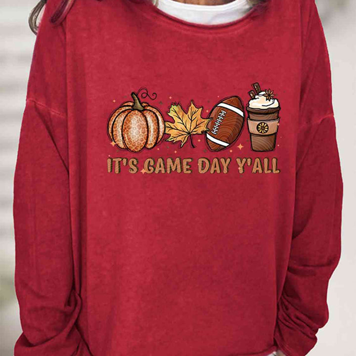 Full Size IT'S GAME DAY Y'ALL Graphic Sweatshirt