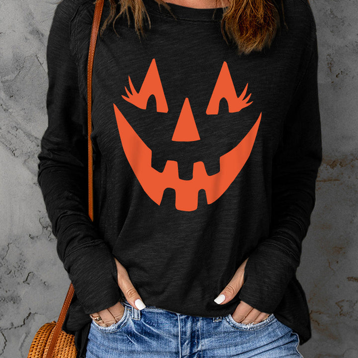 Halloween Pumpkin Face Graphic T-Shirt