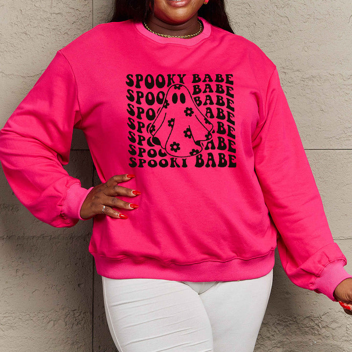 Simply Love Full Size SPOOKY BABE Graphic Sweatshirt
