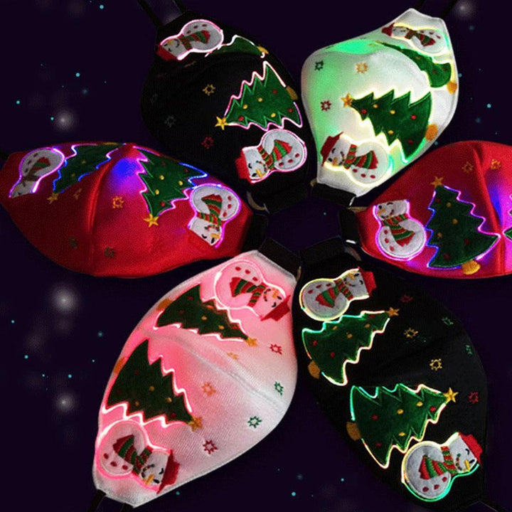 Christmas mask fashion smart reusable lighting music luminous USB charging LED glowing mask