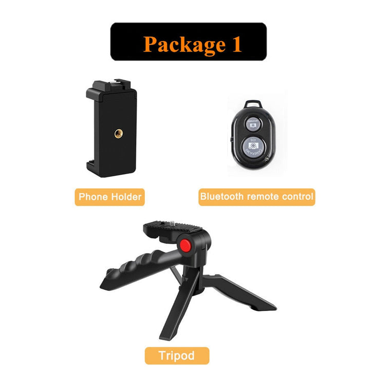 New Professional Vlogging Video Shooting Kits with Mini Tripod Bluetooth Selfie Control for SLR Camera Smartphone Recording