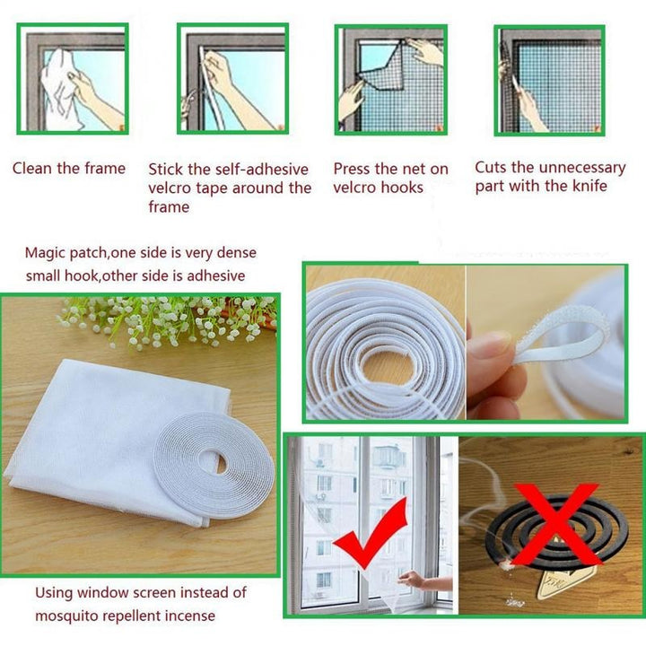 Fly Mosquito Window Net Insect Mesh Window Screen Net Indoor Mesh Bug Mosquito Net Easy To Fit with Tape Home Textile