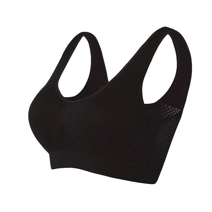 M-6XL Women Hollow Out Fitness Yoga Sports Bra For Running Gym Padded push up Seamless Top Athletic Vest brassiere