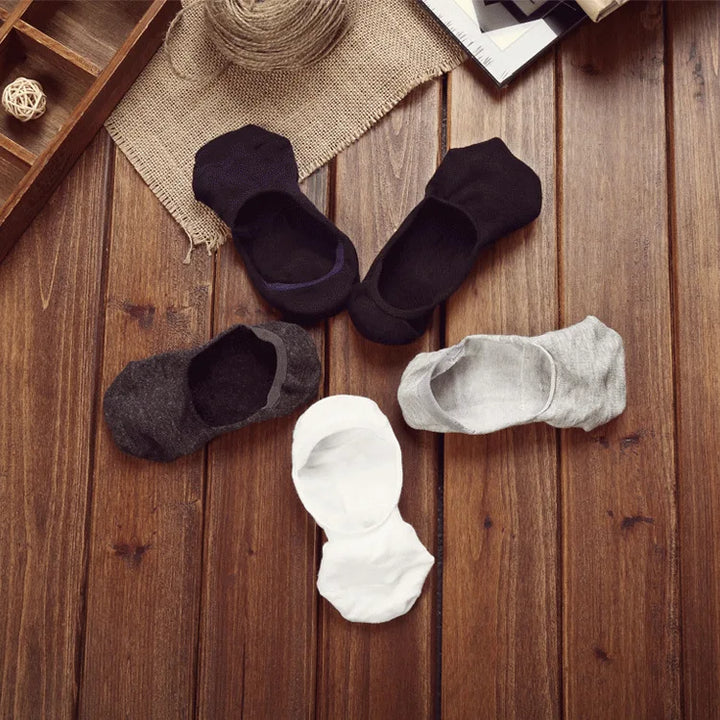 10 pieces = 5 pairs new Cotton men invisible socks men socks  silicone anti - skid, pure color summer socks