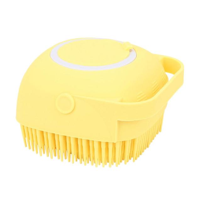 Pet Dog Bath Brush Comb Pet Massage Brush Soft Silicone Dogs Cats Grooming Cmob Dog Pet Supplies Shampoo Container Brush