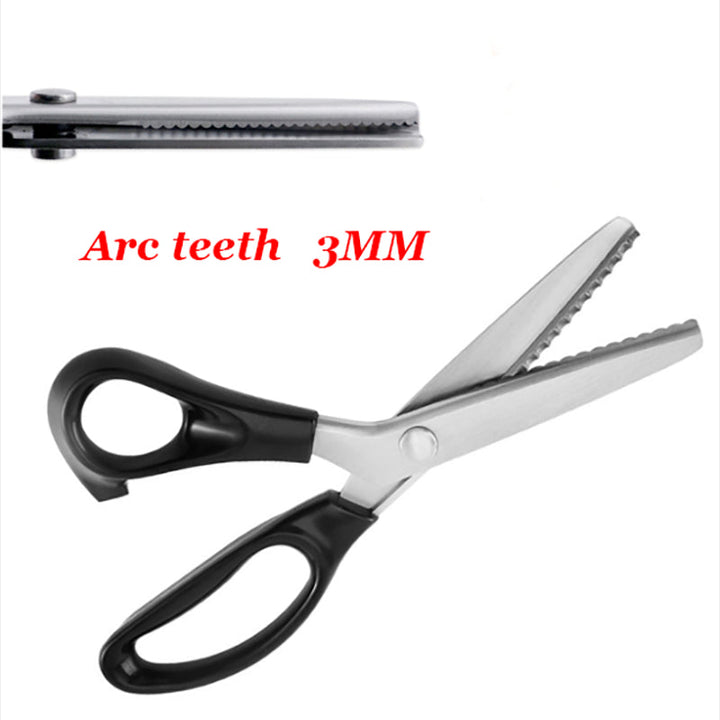 Stainless Steel Shears Lace Scissor Professional Dressmaking Zig Zag Cut Tailor Clothing Fabric Leather Serrated Sewing Scissors