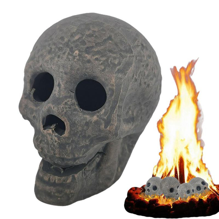 Halloween Human Skull Decoration Reusable Ceramic Fire Pit Skulls Party Favors For Campfire Haunted House Firepit Bonfire Decor