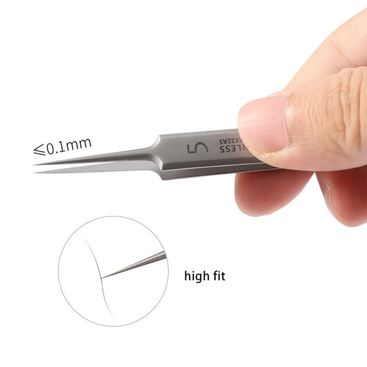 German Ultra-fine No. 5 Cell Pimples Blackhead Clip Tweezers Beauty Salon Special Scraping & Closing Artifact Acne Needle Tools