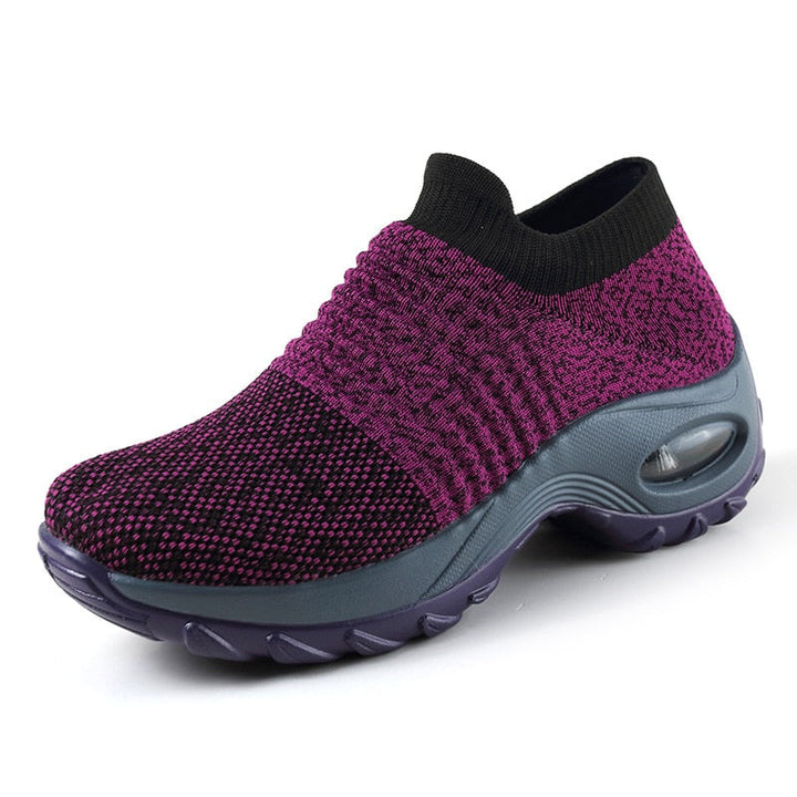 YISHEN Women Tennis Shoes Sports Sneakers Cushion 5CM Platform Elastic Casual Shoes For Women Breathable Sock Walk Wedge Shoes