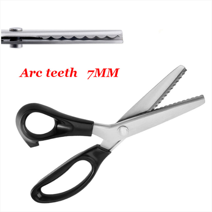 Stainless Steel Shears Lace Scissor Professional Dressmaking Zig Zag Cut Tailor Clothing Fabric Leather Serrated Sewing Scissors
