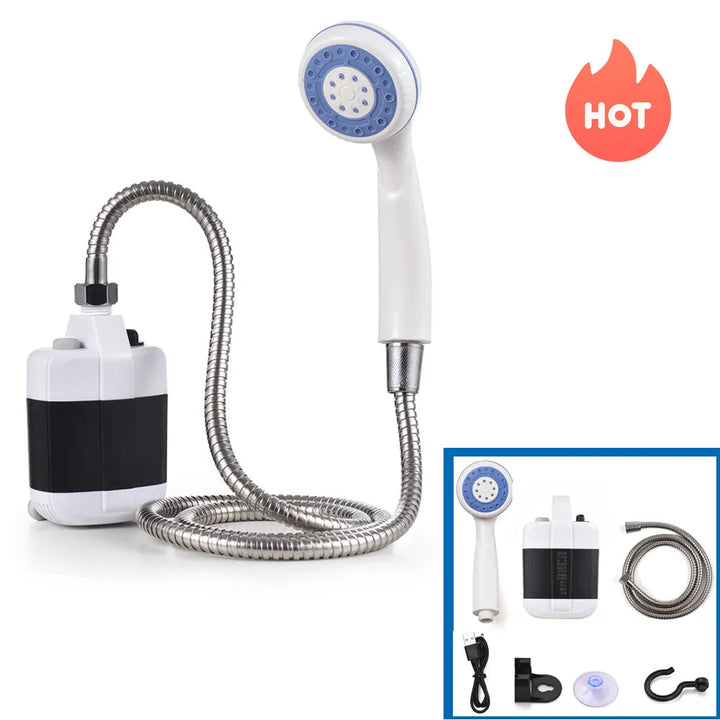 Portable Camping Shower Outdoor USB Rechargeable Electric Shower Pump for Camping Car Washing Gardening Pet Cleaning Traveling