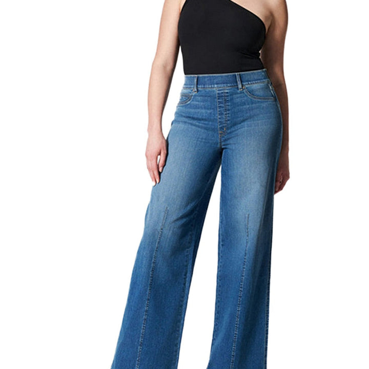 y2k Flared Jeans Fashion Women Solid Color High Waist Wide Leg Stretch Denim Pants Casual Ladies Loose Trousers Streetwear