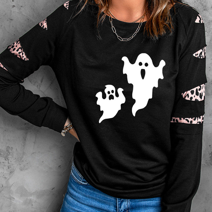 Ghost Graphic Round Neck Sweatshirt