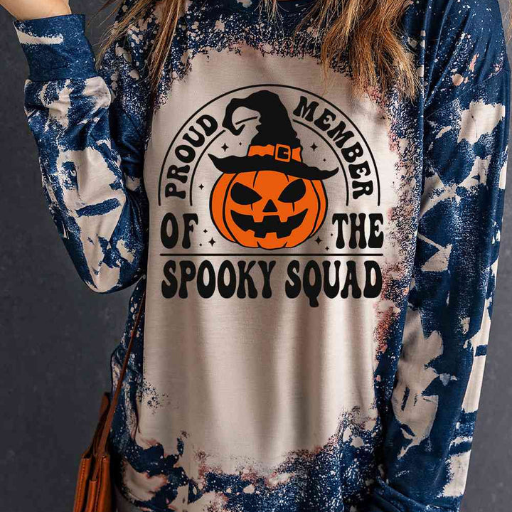 Round Neck PROUD MEMBER OF THE SPOOKY SQUAD Graphic Sweatshirt