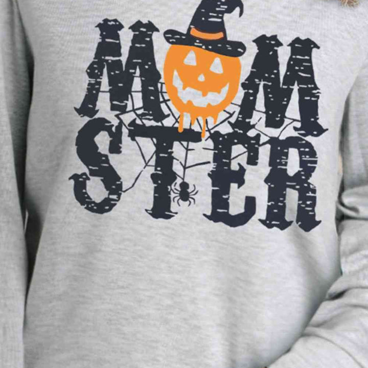 Round Neck Long Sleeve MOMSTER Graphic Sweatshirt