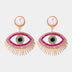 Evil Eye Shape Rhinestone Zinc Alloy Synthetic Dangle Earrings