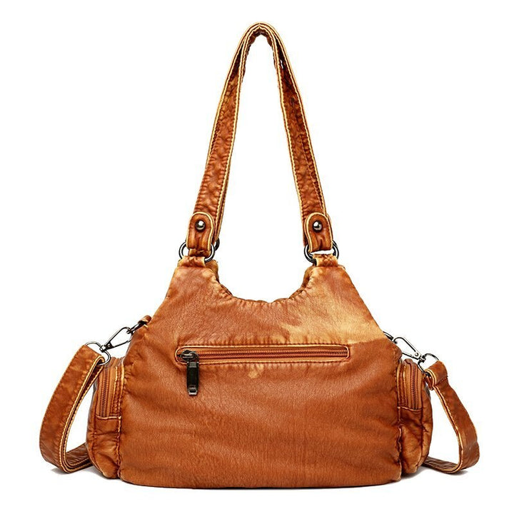 Fashion High Quality Washed PU Leather Handbag Ladies Daily Bag Gift Handbag Large Capacity Shoulder Bags Purse 2020 new Ladies
