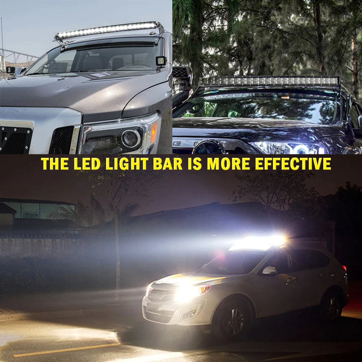 CO LIGHT Super Bright 6D Dual Row Led Light Bar Offroad Spot Flood Combo 52"Led Work Light 12V 40000LM Driving Led Bar for Truck