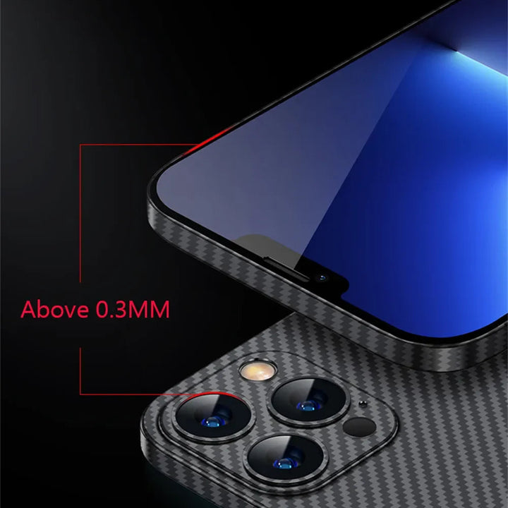 0.3mm Carbon Fiber Matte Soft Case For iPhone 15 Pro Max 14 13 12 Mini 11 Pro Max 15pro XS XR X 6 7 8 Plus SE Hard PP Back Cover
